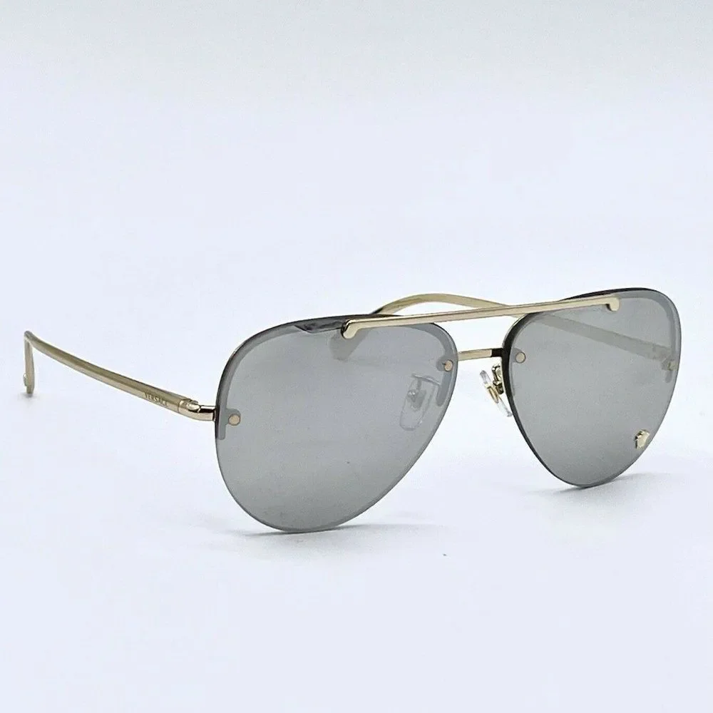 New! Versace Aviator Unisex Grey Sunglasses w/ box